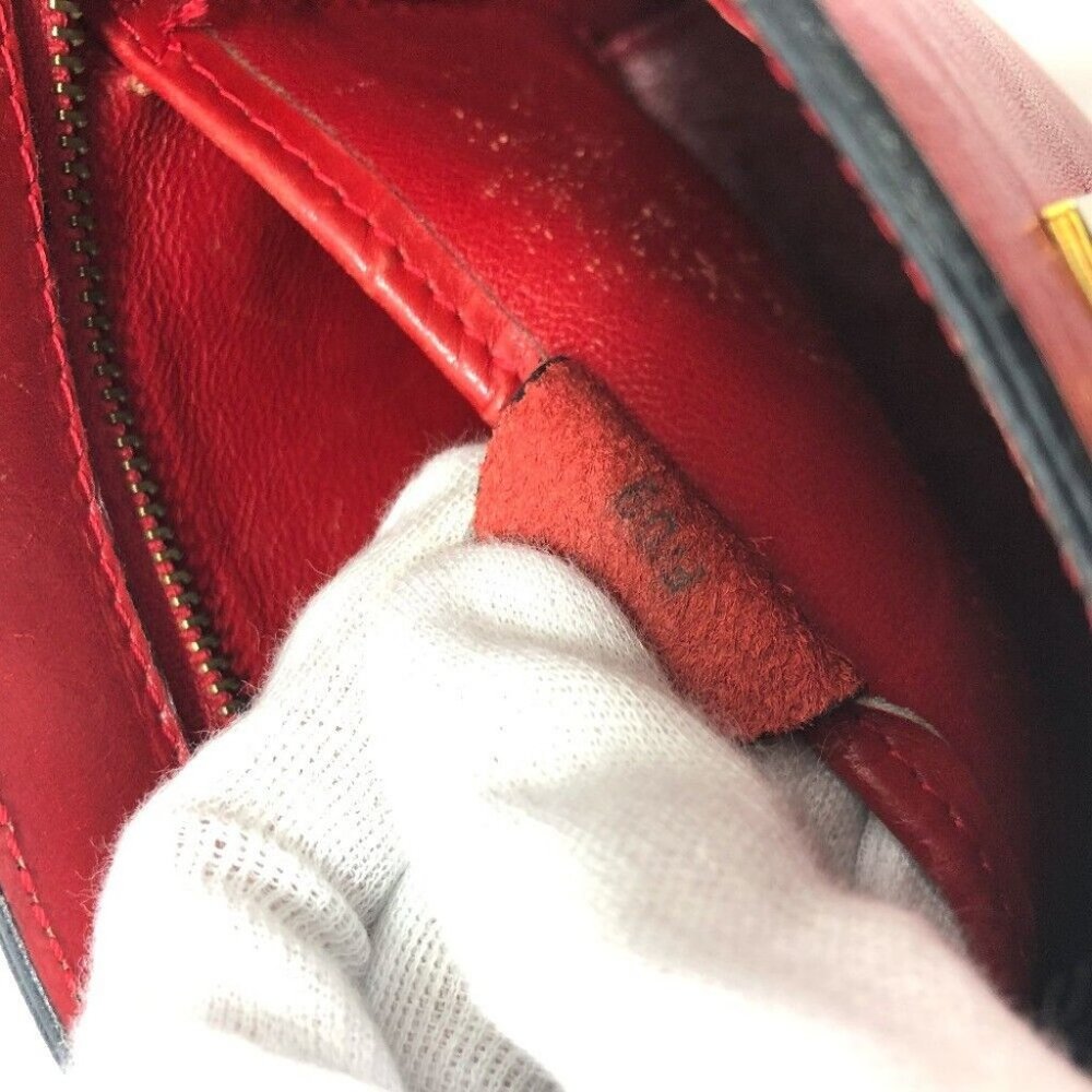 CELINE Mini tote Bag Hand Bag Leather Red - Picture 10 of 12